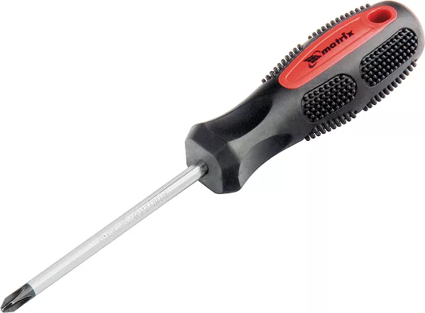 Отвертка Anti-Slip Ph2 х 100 мм CrV двухкомп. рукоятка MATRIX 12248 купить в Урае