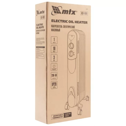 Масляный обогреватель MTX OCH-1000, 230 В, 1000 Вт // MTX 98301 купить в Урае