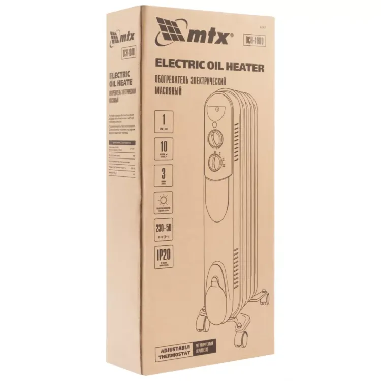 Масляный обогреватель MTX OCH-1000, 230 В, 1000 Вт // MTX 98301 купить в Урае