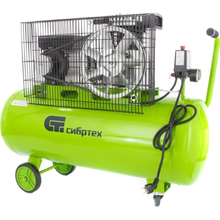 Компрессор масляный поршневой ременной привод Сибртех КР-2200/100 58042 купить в Урае