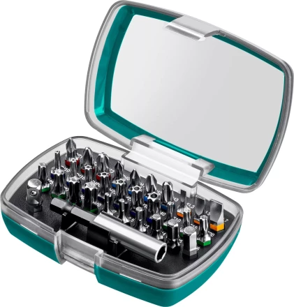 Набор бит и адаптеров KRAFTOOL C-Drive многофункциональный, Cr-Mo сталь, в ударопрочном компактном боксе. Цветная маркировка типов шлицов 26067-H32 купить в Урае