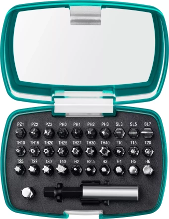 Набор бит и адаптеров KRAFTOOL C-Drive многофункциональный, Cr-Mo сталь, в ударопрочном компактном боксе. Цветная маркировка типов шлицов 26067-H32 купить в Урае