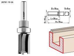 Фрезы пазовые прямые с верхним подшипником для ламината серия ПРОФЕССИОНАЛ