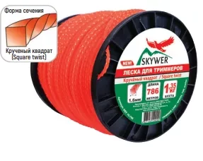 Леска для триммера SQUARE TWIST (квадрат крученый) катушка 1,6ММХ786М купить в Урае