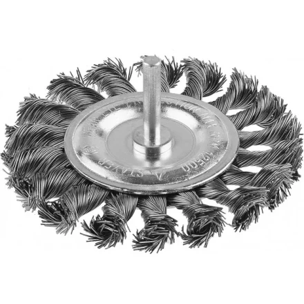 ЗУБР &quot;ПРОФЕССИОНАЛ&quot;. Щетка дисковая для дрели, жгутированная стальная проволока 0,5мм, 100мм 3522-100_z02 купить в Урае
