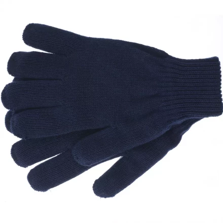 Перчатки трикотажные акрил синий двойная манжета Сибртех Россия 68675 купить в Урае