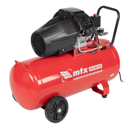 Компрессор воздушный MTX КК-2200/100, 2,2 кВт, 350 л/мин, 100 л, прямой привод, масляный купить в Урае