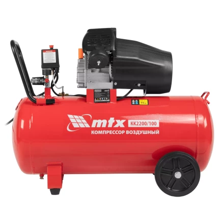 Компрессор воздушный MTX КК-2200/100, 2,2 кВт, 350 л/мин, 100 л, прямой привод, масляный купить в Урае