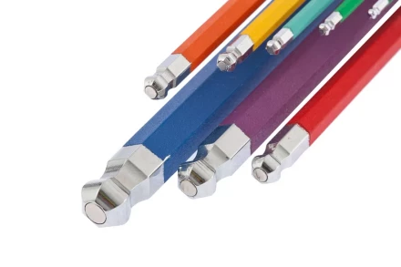 Набор ключей имбусовых HEX 1,5 - 10 мм S2 9 шт магнит экстра-длинные с шаром хром/краска Gross 16400 купить в Урае