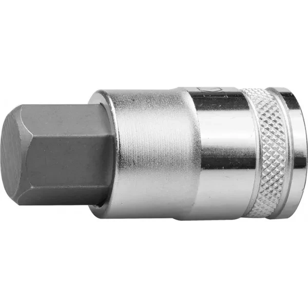 Торцовая бита-головка KRAFTOOL "INDUSTRIE QUALITAT", материал S2, HEX, сатинированная, 1/2", H17 27908-17_z01 купить в Урае