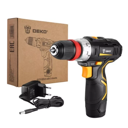 Дрель аккумуляторная в наборе DEKO GCD12DU3 3 в 1, 063-4081 купить в Урае