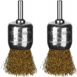 ЗУБР "ПРОФЕССИОНАЛ". Набор щеток кистевых для дрели, витая стальная латунированная проволока 0,3мм, 30мм, 2шт 35225-30-H2_z02