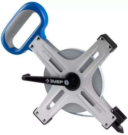 Мерная лента ЗУБР &quot;ЭКСПЕРТ&quot;геодез, стальное полотно с нейлон покрыт, метал корпус, двухкомп рукоятка, супер-длинная,100м 34167-100_z01 купить в Урае