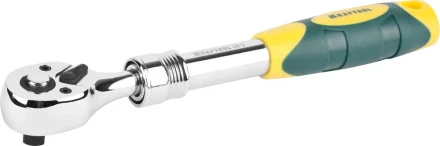 Трещотка для торцовых головок KRAFTOOL &quot;PRO&quot;, телескопическая, Сr-V сталь, 72 зубца, 3/8&quot; 27798-3/8 купить в Урае