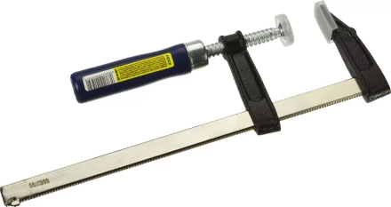 Струбцина DEXX, тип &quot;F&quot;, деревянная ручка, стальная закаленная рейка, 50х200мм 3205-50-200 купить в Урае