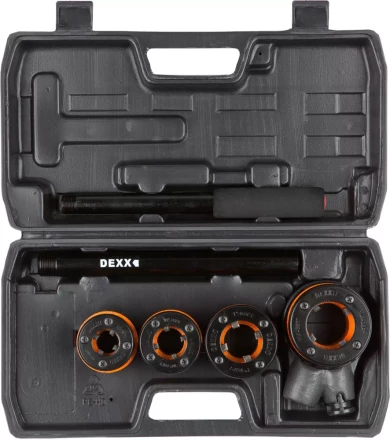 Набор DEXX: Клуппы трубные, с трещоткой 620мм, №4: 1/2&quot;, 3/4&quot;, 1&quot;, 1 1/4&quot; 28280-H4 купить в Урае