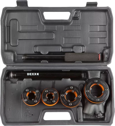 Набор DEXX: Клуппы трубные, с трещоткой 620мм, №4: 1/2&quot;, 3/4&quot;, 1&quot;, 1 1/4&quot; 28280-H4 купить в Урае
