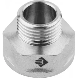 Переходник ЗУБР "ЭКСПЕРТ" удлиненный цилиндрический, никелированная латунь, 3/4"х1/2" 51283-3/4-1/2