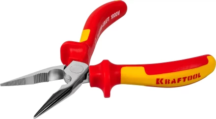 Тонкогубцы &quot;ELECTRO-KRAFT&quot;, Cr-Mo сталь, двухкомпонентная маслобензостойкая рукоятка, хромированное покрытие, 160мм. KRAFTOOL 2202-3-16 2202-3-16_z01 купить в Урае