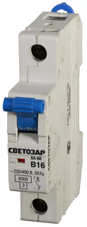 Выключатель автоматический СВЕТОЗАР 1-полюсный, 63 A, "B", откл. сп. 6 кА, 230 / 400 В SV-49051-63-B купить в Урае