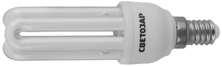 Энергосберегающая лампа СВЕТОЗАР&quot;U-КЛАССИКА&quot;спираль,цоколь E14(миньон),Т2,3U,теплый бел свет(2700К), 8000час, 12Вт(60) 44312-12 купить в Урае