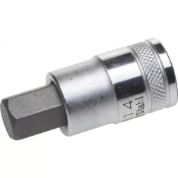 Торцовая бита-головка KRAFTOOL "INDUSTRIE QUALITAT", материал S2, HEX, сатинированная, 1/2", H14 27908-14_z01