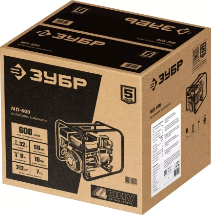 ЗУБР 600 л/мин, мотопомпа бензиновая (МП-600) купить в Урае