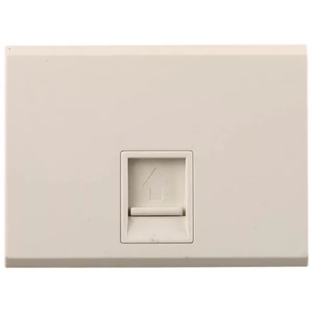 Розетка СВЕТОЗАР &quot;ЭФФЕКТ&quot; компьютерная, одинарная, без вставки и рамки, цвет бежевый SV-54419-B купить в Урае