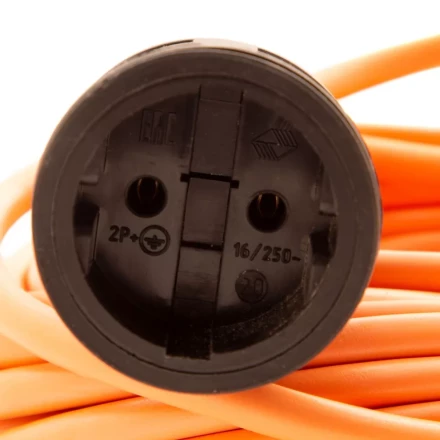 Удлинитель-шнур силовой 50 м Сибртех 95825, 16А, тип УХ16, ПВС, 1 розетка без заземления купить в Урае
