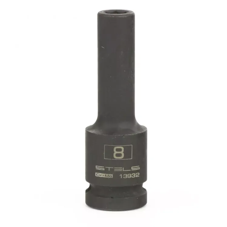 Головка ударная удлиненная шестигранная 8 мм 1/2" CrMo  Stels 13932 купить в Урае