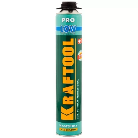 Пена &quot;PREMIUM LOW&quot; профессиональная, монтажная, пистолетная, всесезонная, 800мл, KRAFTOOL 41181_z01 купить в Урае