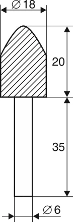 Шарошка абразивная Цилиндр с заострением 18х20х6 мм Энкор 21657 купить в Урае