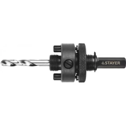Державка c жесткими штифтами и прижимной муфтой для коронок, d=32-152мм, с шестигранном хвостовиком, резьба 5/8, STAYER Professional 29548 купить в Урае