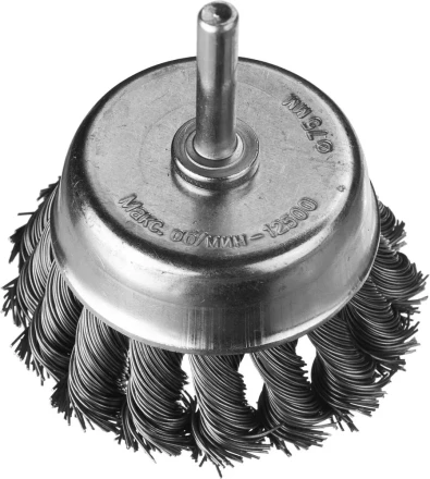 DEXX. Щетка чашечная со шпилькой, жгутированная стальная проволока 0,5мм, 75мм 35111-075 купить в Урае