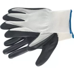 Перчатка с черным нитрильным покрытием, стойкая к маслу и бензину, 15 класс вязки Сибртех 67861