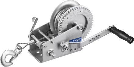 Лебедка ручная барабанная ЗУБР &quot;ПРОФЕССИОНАЛ&quot;, тяговая, тросовая, 1,1т, 8м 43113-1.1_z01 купить в Урае