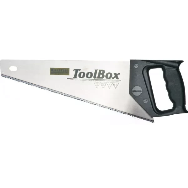 Ножовка по дереву компактная (пила) TOOLBOX 350 мм, 11/12 TPI, зуб универсальный, наклонный, KRAFTOOL 15012-35 купить в Урае