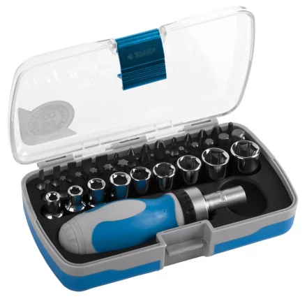 Набор ЗУБР Отвертка &quot;ЭКСПЕРТ&quot; реверс.с насадками, 2-хкомпон. ручка, HEX1/4&quot; - SQ1/4&quot;,в пласт. боксе, 38 пред. 25288-H38 купить в Урае