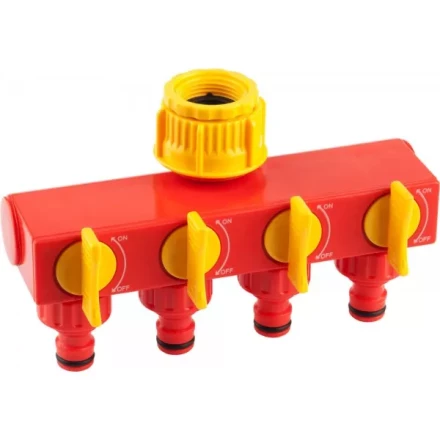 Распределитель GRINDA четырехканальный, из ударопрочной пластмассы, &quot;резьба внешняя 3/4&quot;-1&quot;-соединитель&quot; 8-426314_z01 купить в Урае