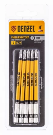 Бита PH1x100 мм, 5 шт. Denzel 7711327 купить в Урае
