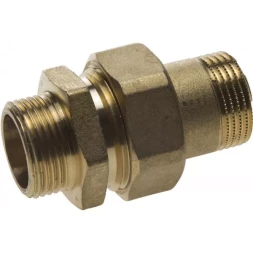 Соединитель GENERAL FITTINGS прямой с накидной гайкой, латунь, ш/ш, 3/4" 51037-S/S-3/4