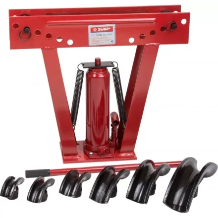 Набор ЗУБР &quot;ЭКСПЕРТ&quot; Трубогиб гидравлический, 12т, ход штока 232мм, 6 насадок 43078-12 купить в Урае