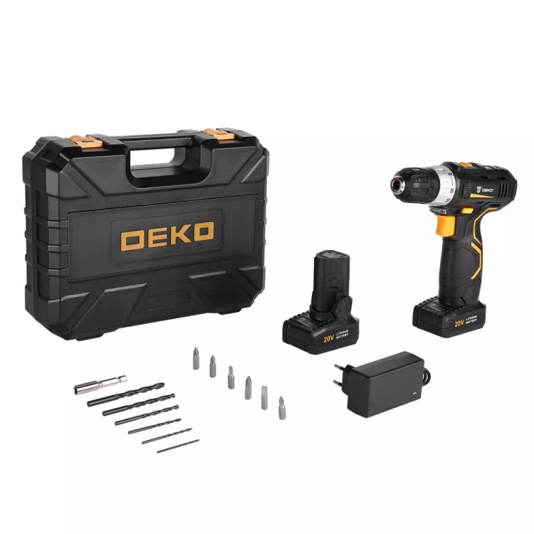 Дрель аккумуляторная DEKO GCD20DU3 SET 4, 063-4144 + набор 13 аксессуаров купить в Урае