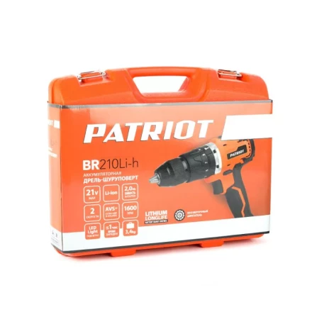 Дрель-шуруповерт аккумуляторная PATRIOT BR 210Li-h серия Professional купить в Урае