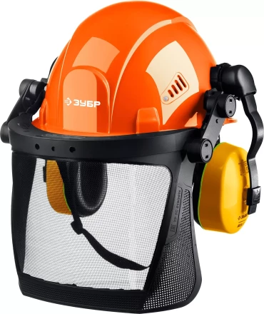 ЗУБР ТРИАДА, защитная каска в комплекте с наушниками и защитным сетчатым экраном, Профессионал (11099) купить в Урае