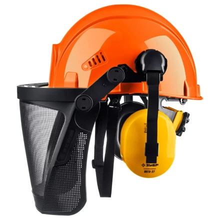 ЗУБР ТРИАДА, защитная каска в комплекте с наушниками и защитным сетчатым экраном, Профессионал (11099) купить в Урае