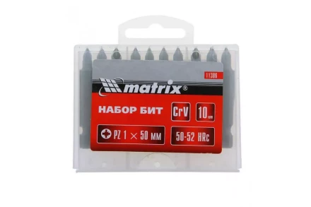 Набор бит Pz1 x 50 мм сталь 45Х 10 штук в пласт. боксе MTX 113869 купить в Урае