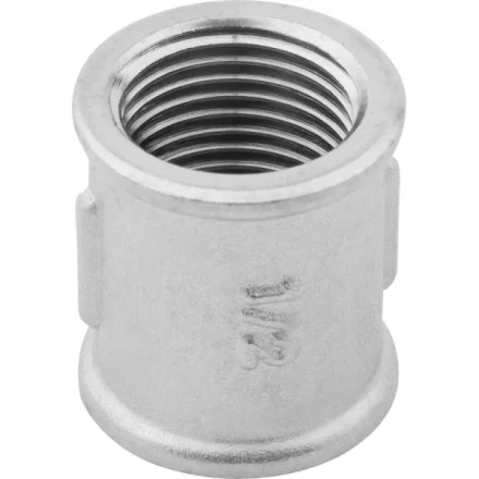 Муфта ЗУБР &quot;ЭКСПЕРТ&quot;, никелированная латунь, 1/2&quot; 51291-1/2 купить в Урае