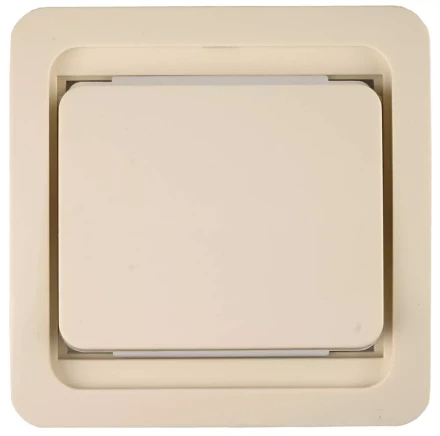 Выключатель СВЕТОЗАР &quot;ГАММА&quot; одноклавишный, без подсветки, цвет бежевый, 10А/~250В SV-54130-B купить в Урае