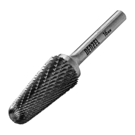 Борфреза по металлу твердосплавная Denzel 72073, коническая закругленная, тип-L, 16 мм купить в Урае